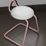 80's design stool in pink tube