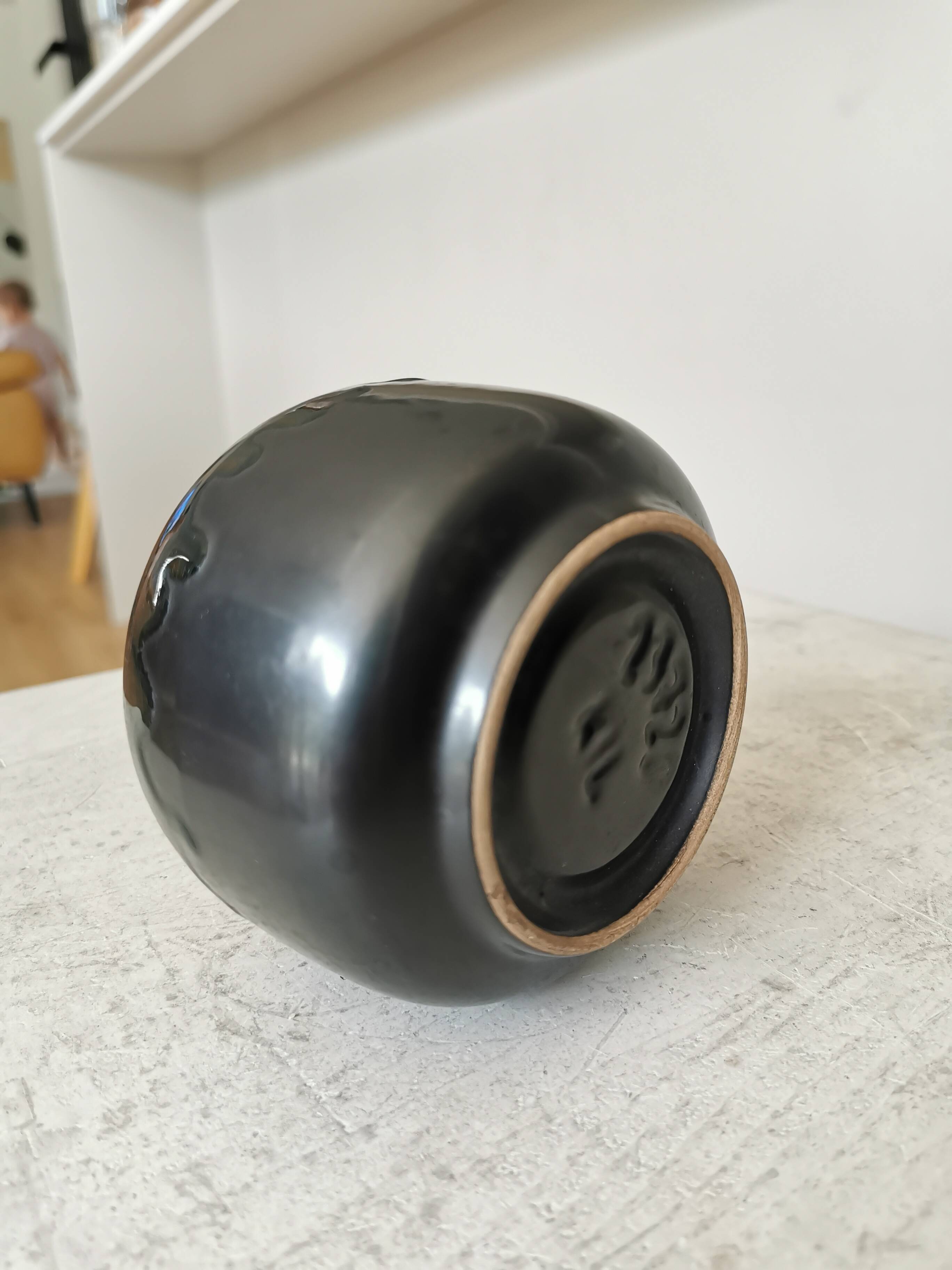 Vase vintage à glaçure lave : KIL Yougoslavie, décoration style milieu du siècle des années 1970