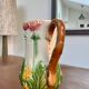 Antique floral barbotine jug – late 19th century ceramic