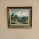 Oil on Panel 'Sea View' by S. Palm, Signed, Vintage & Framed 40 × 34 cm