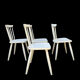 Série de 4 chaises vintage en bois massif style Scandinave