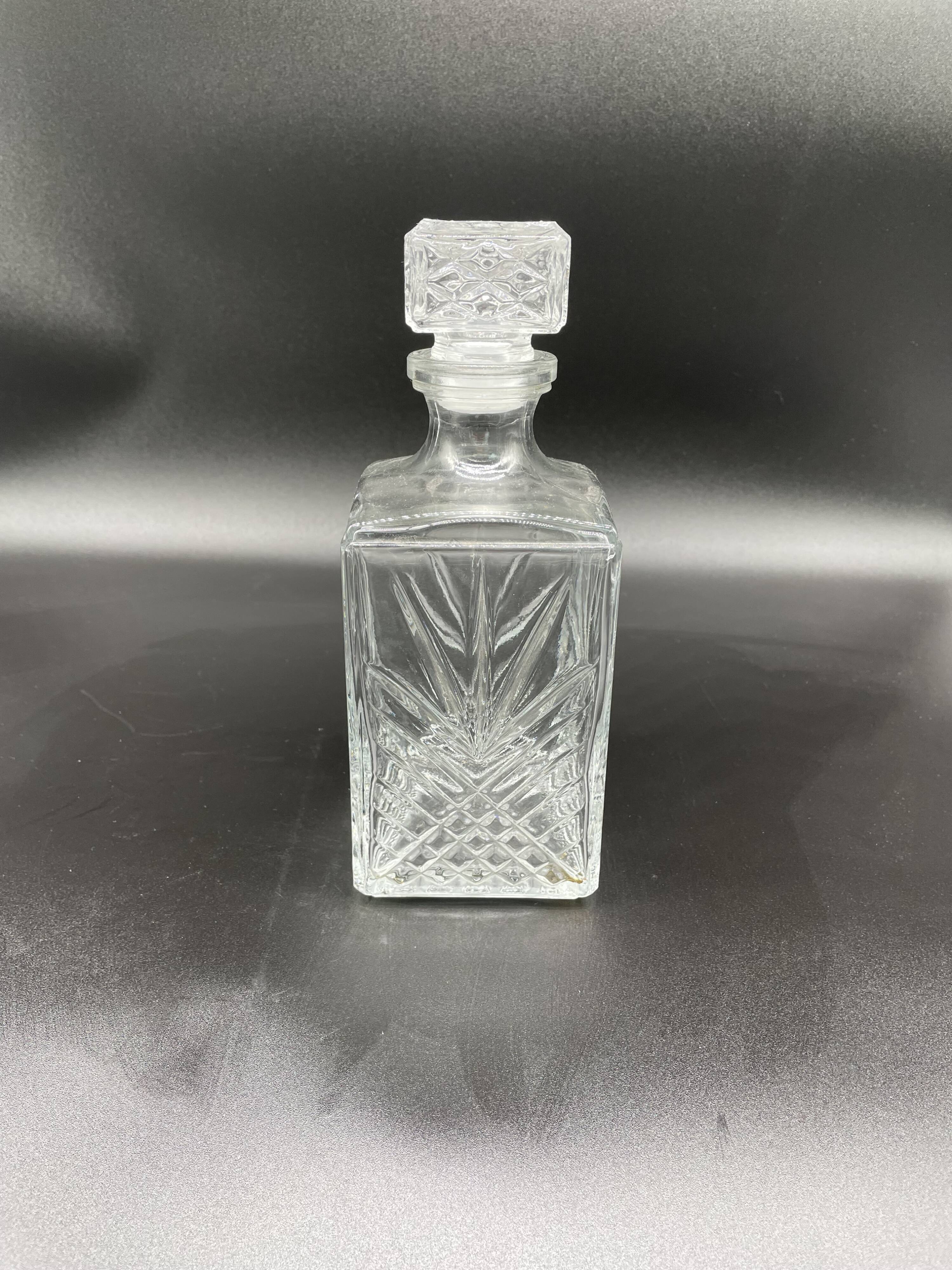 Vintage, whisky decanter, bottle, pitcher, cork, diamond décor, vegetable, 1960s, 1970s, Italy