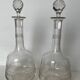 Pair of engraved crystal decanters
