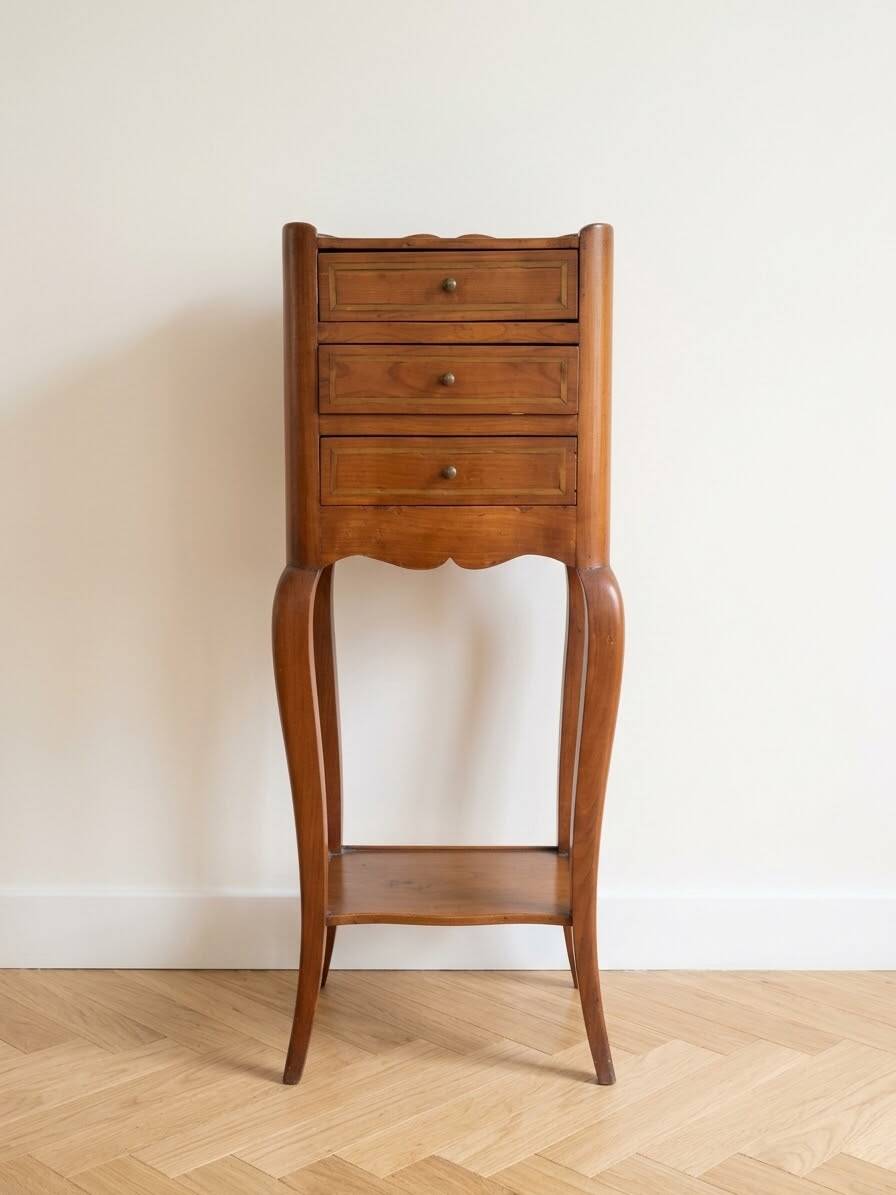 Table de chevet chiffonnier Louis XV en merisier