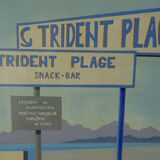 Modernist painting seen from Antibes Trident beach 70s Paliero Klingue