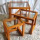 Nesting tables in solid wood and glass – 70s