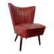Vintage dark red one-seater cocktail armchair / chair