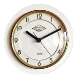 Vintage formica clock round silent wall clock "White Lutetia"