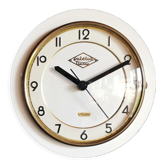 Horloge formica vintage pendule murale silencieuse ronde "Lutetia blanc"