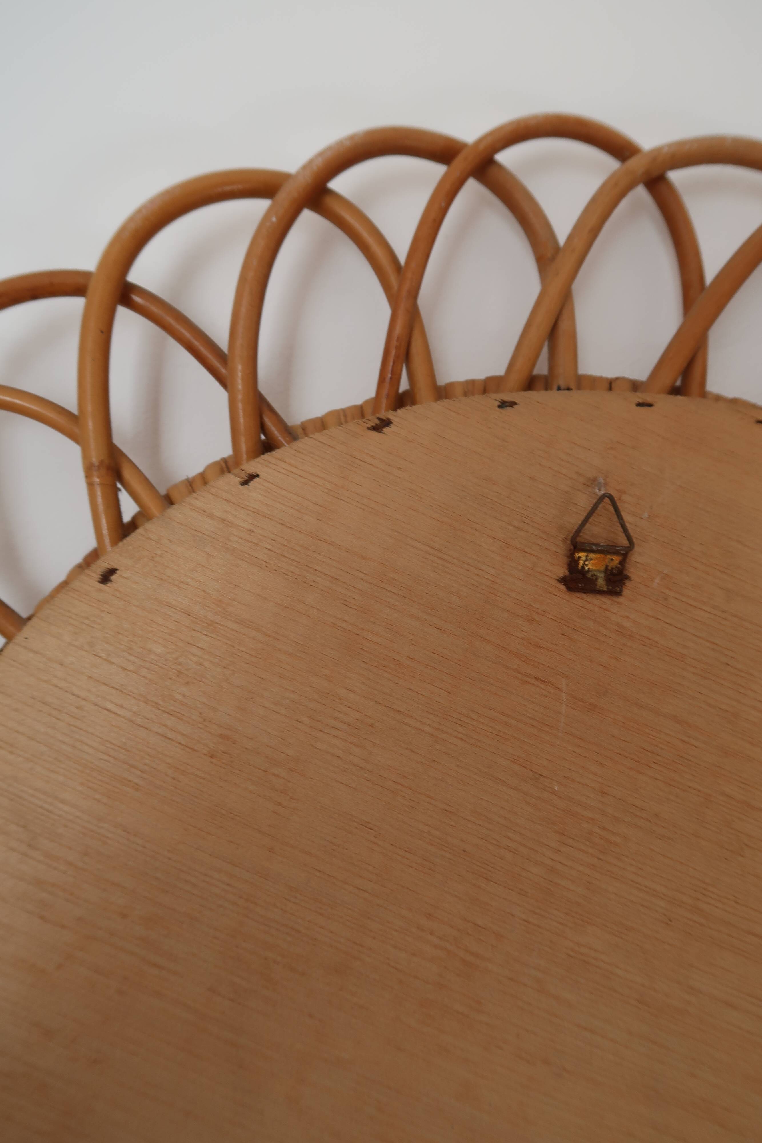 Mirror witch rattan 70s - 46cm