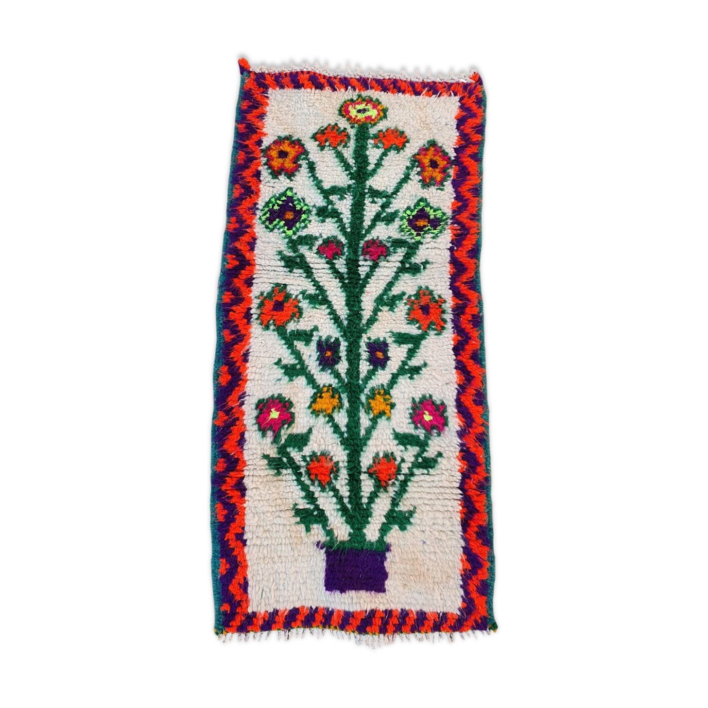 Berber carpet bouquet of flowers 100 X 50cm