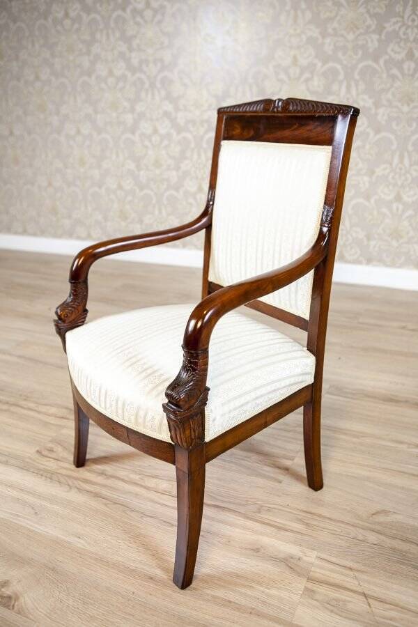 Antique Biedermeier Mahogany Armchair, 1890s