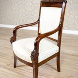 Antique Biedermeier Mahogany Armchair, 1890s