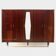 Large vintage mid century modern 5-door teak wardrobe with mirror, 1960s