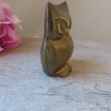 Ancienne figurine Animal Chouette Hibou en Laiton