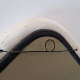 Vintage white tubular mirror from Italy, 70s