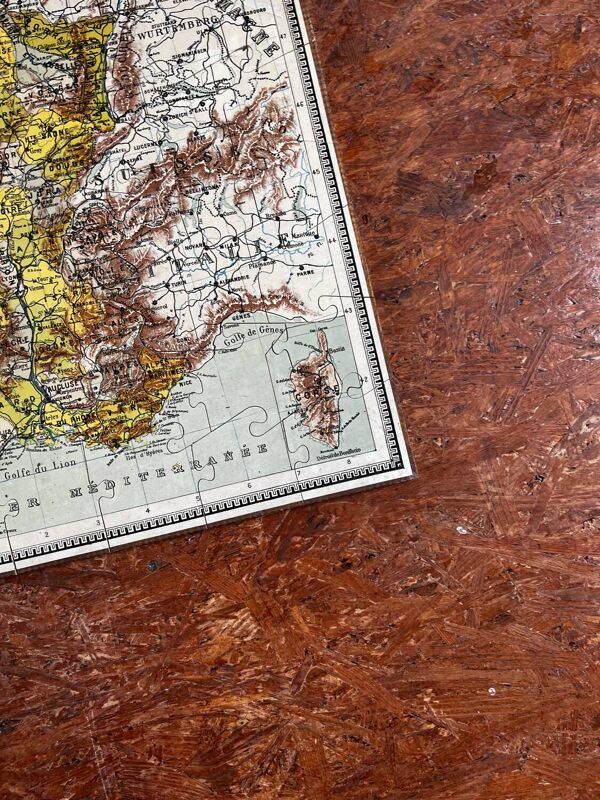 Puzzle carte de France vintage