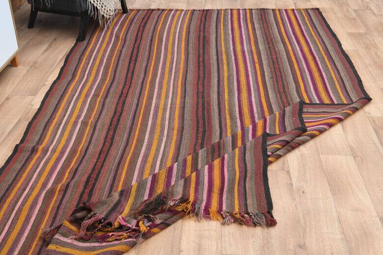 Striped Vintage Flatweave Carpet