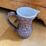 Pitcher Jean Austruy ceramic Vallauris burgundy