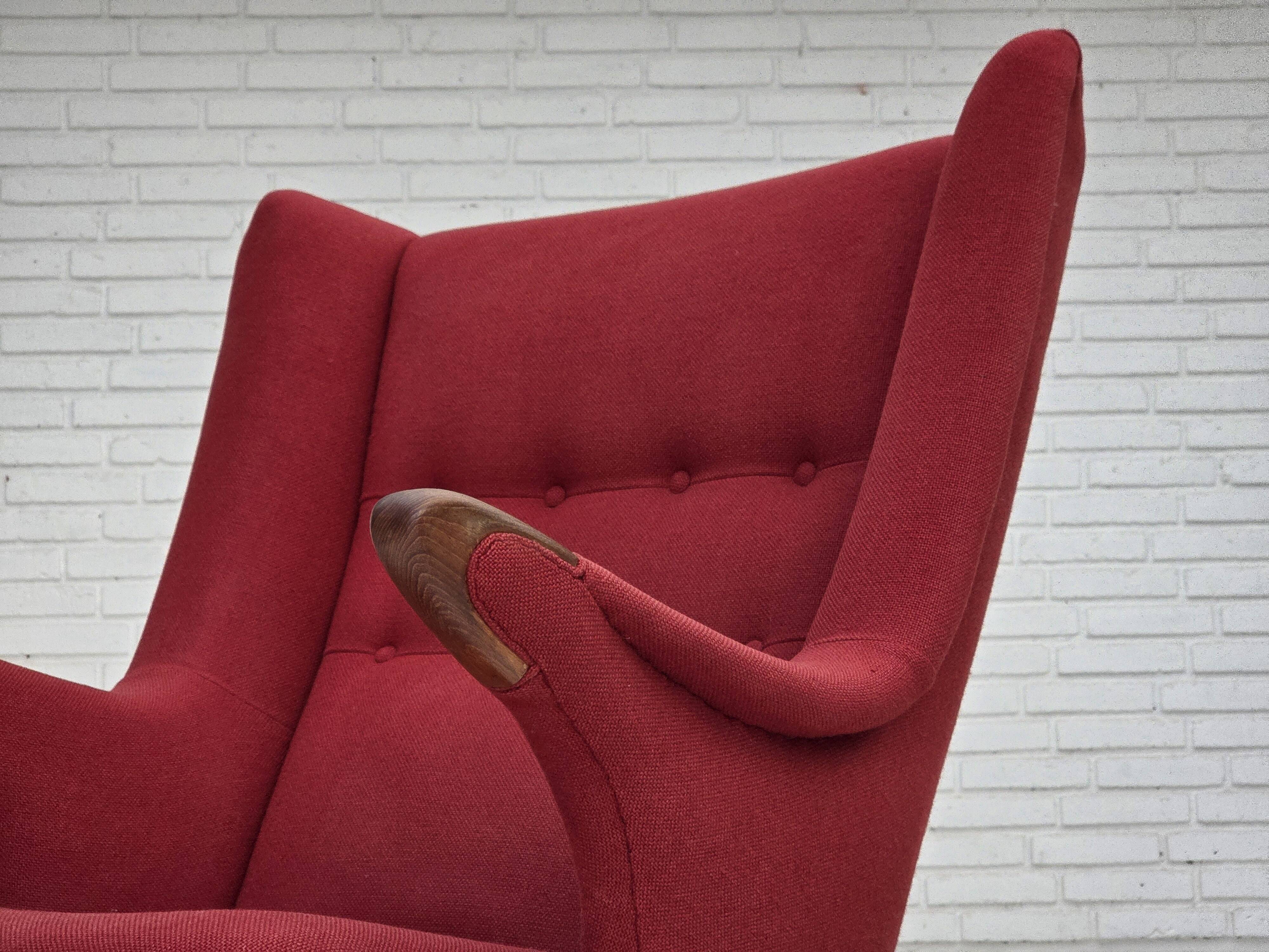 1970s, Danish design by Bent Møller Jepsen, "Teddy" chair, furniture wool.
