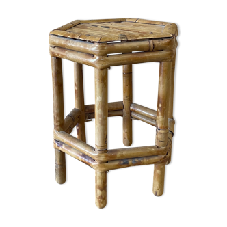 Table d'appoint en rotin hexagonale