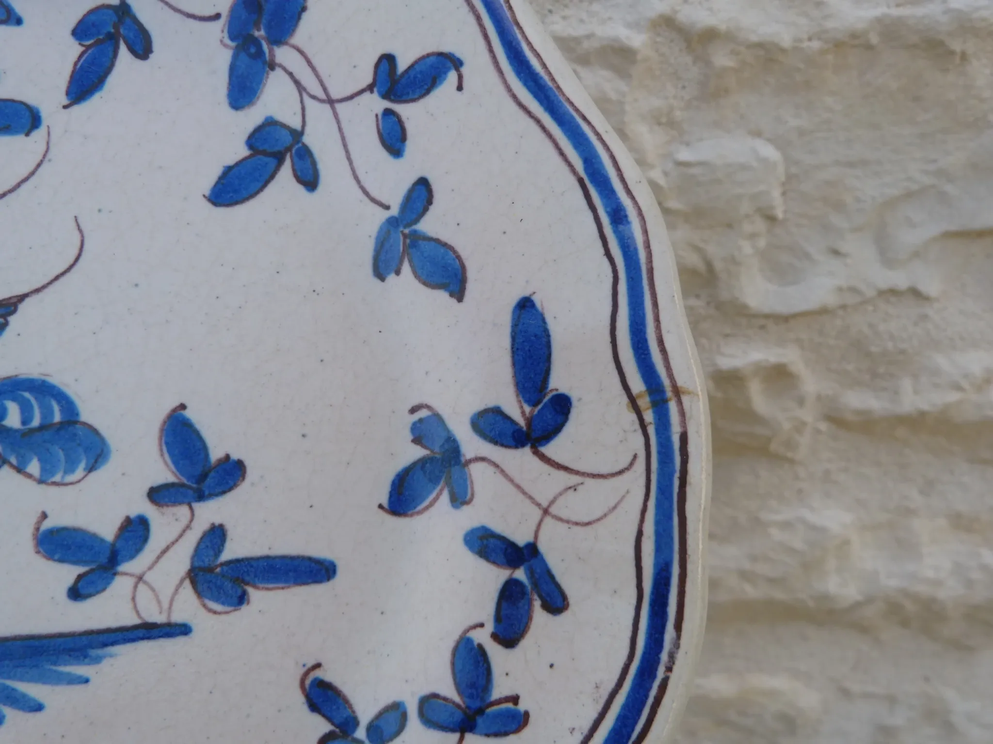 Assiette Tolosane oiseau bleu