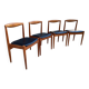 Set of 4 Scandinavian chairs by Johannes Andersen, Vamo Sonderborg, teak and imitation leather, 1960