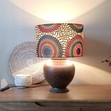 Copper metal floor lamp, chic ethnic wax lampshade.