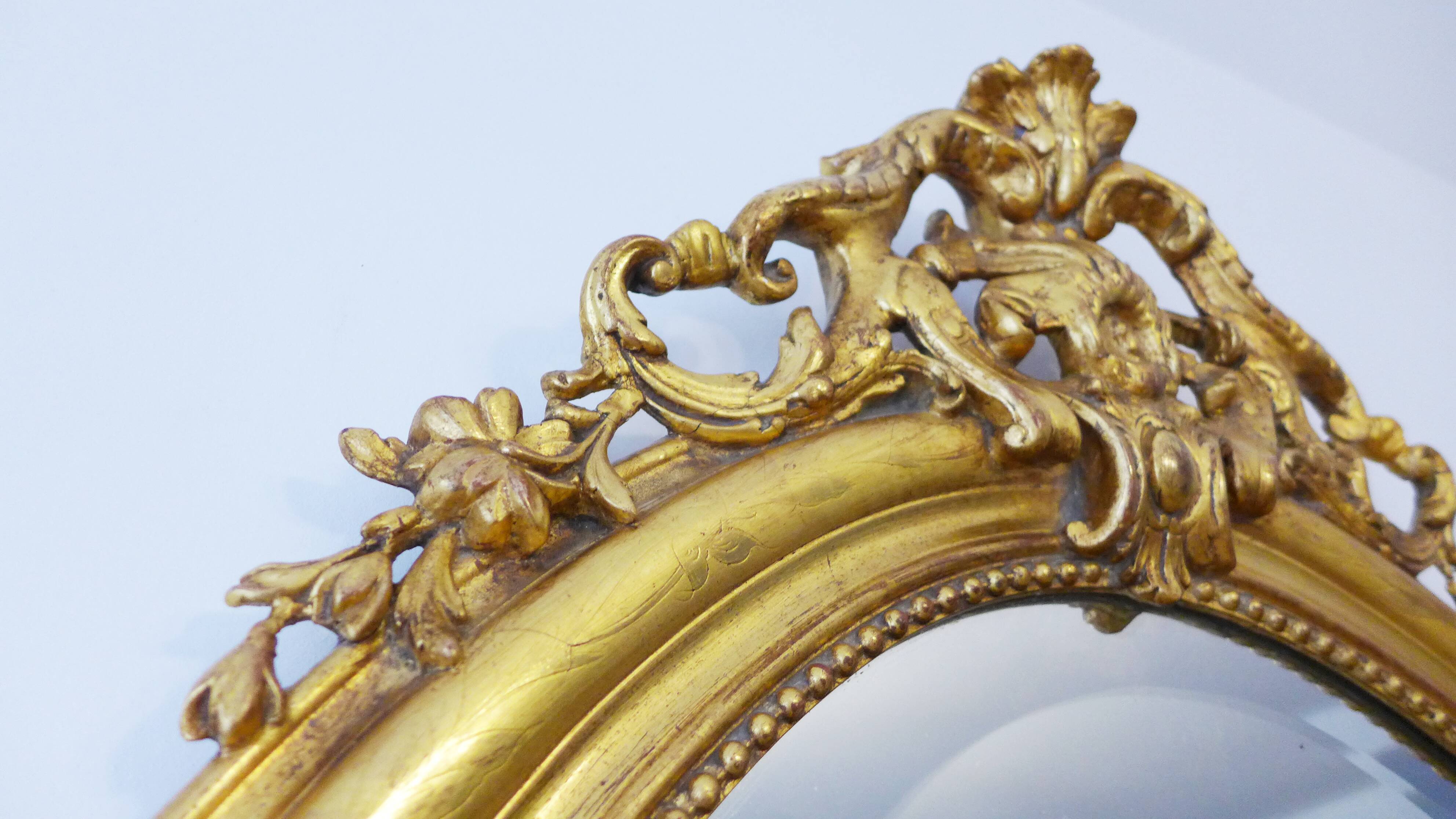 Antique Napoleonic Mirror with Gold Leaf