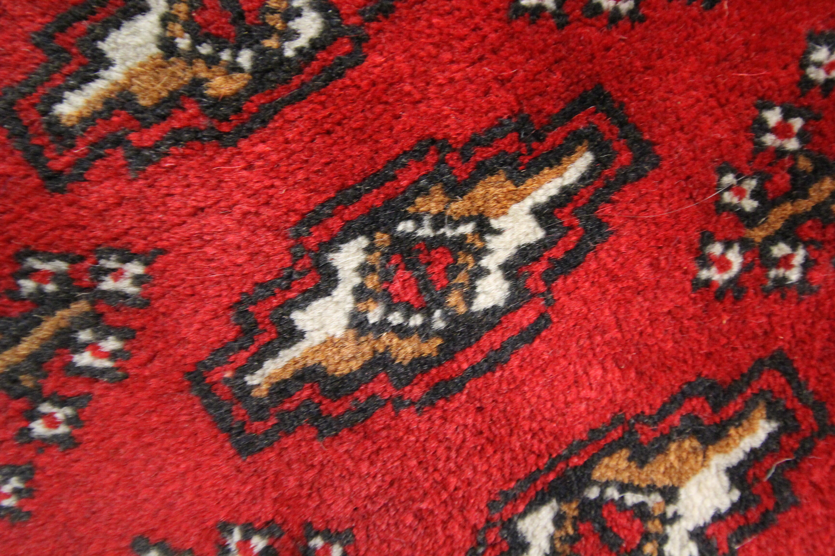 Red wool persian turkmen rug handwoven oriental small area rug- 60x130cm