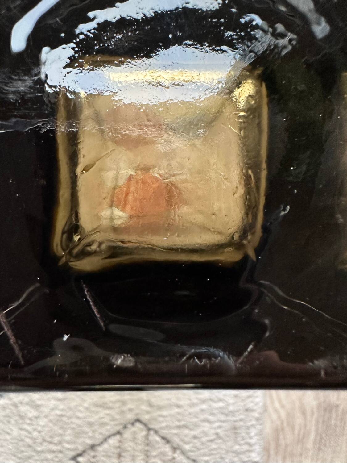 Rectangular smoked glass vase design in retro vintage Murano spirit