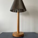 Vintage blond wooden lamp