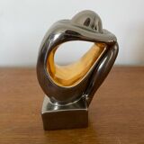 Antique GALOS Sculpture Grey & Gold Porcelain Design Decoration