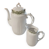 Coffee pot and milk jug in Limoges porcelain, France, early 20th century