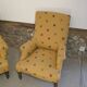 Pair of light mustard yellow English armchairs