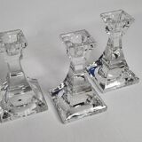 Set of 3 Villeroy & Boch Crystal Candle Holders - 11 cm, Engraved
