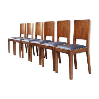 Set of 6 Art deco dining chairs