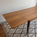 Rectangular teak Scandinavian dining table, extendable, vintage 1960s.