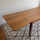 Rectangular teak Scandinavian dining table, extendable, vintage 1960s.