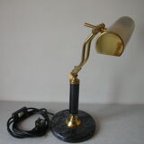 Articulated lamp notary's office brass library on marble base