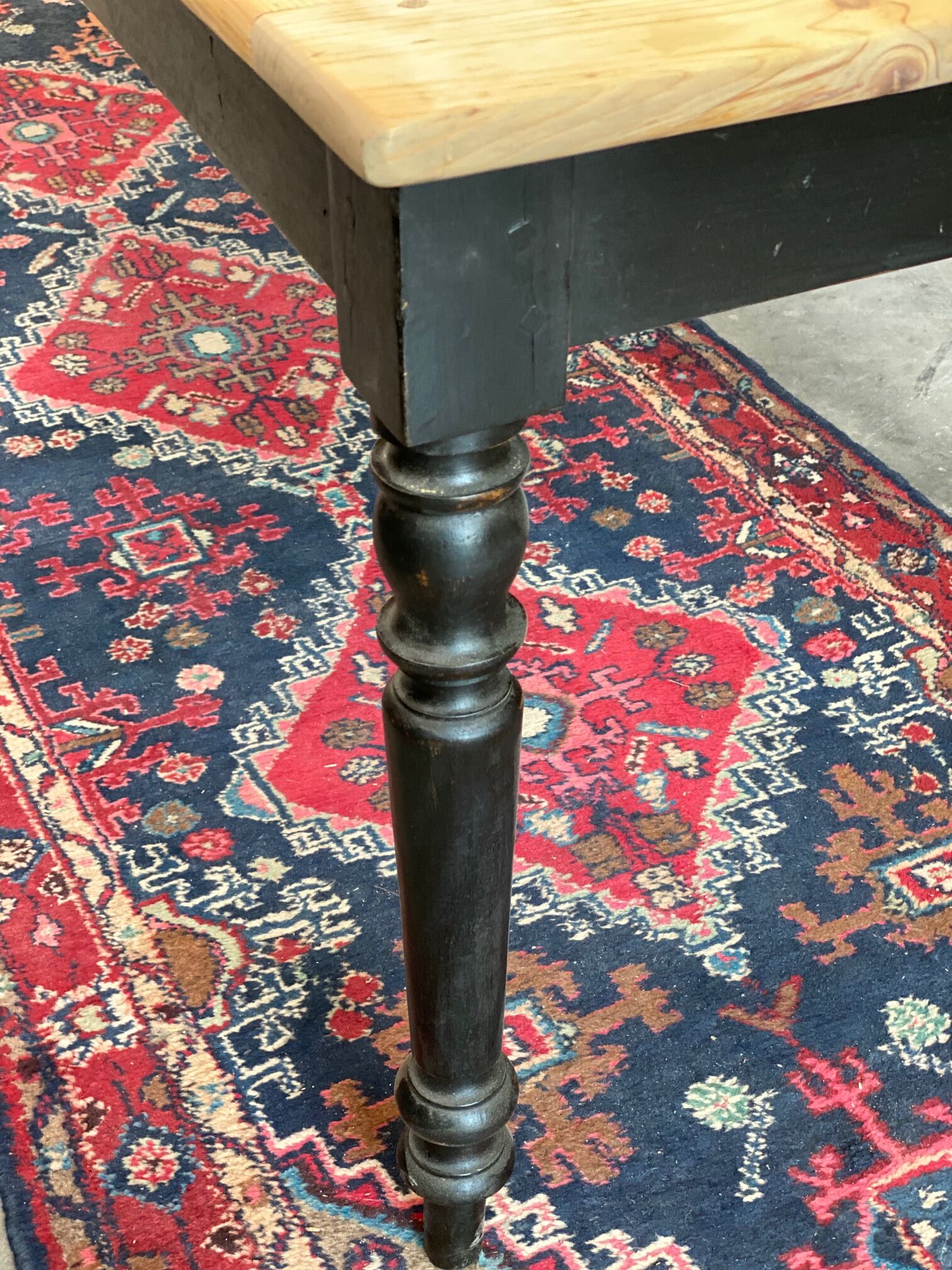 Farm table feet turned