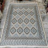 Hand-woven margoum rug in natural wool