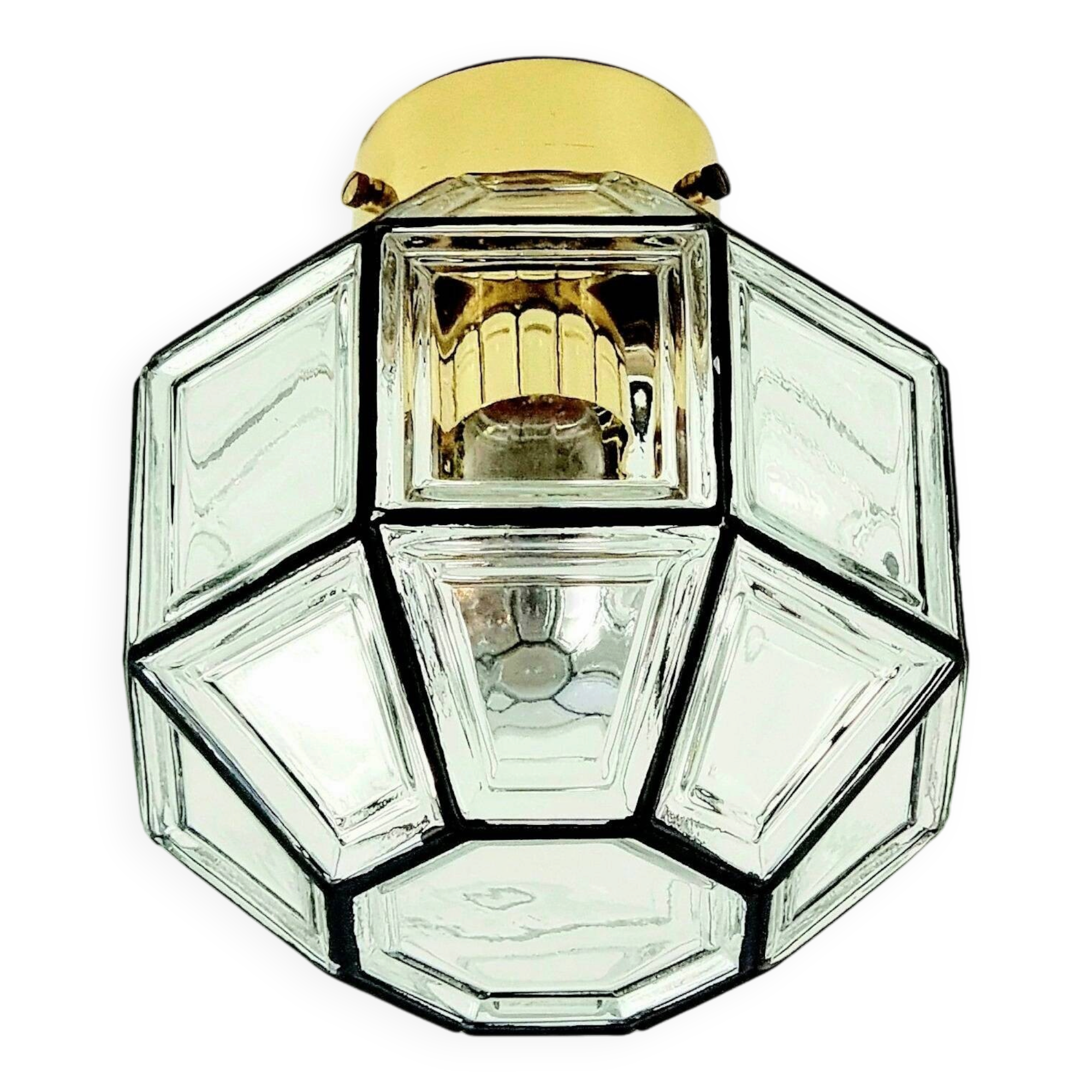 Plafonnier en verre de style mid-century de Limburg, Allemagne, années 1960/1970
