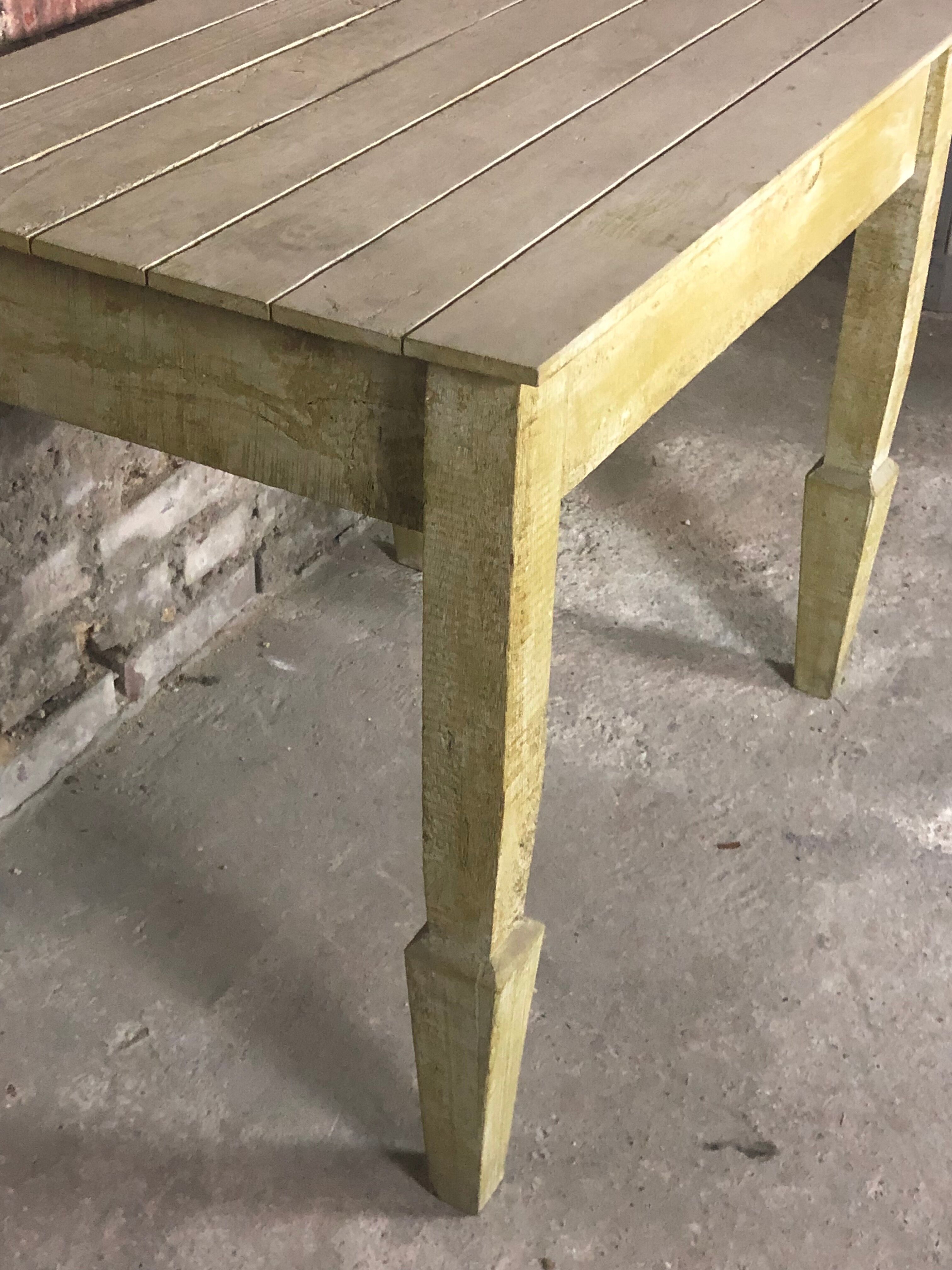 Table in light green patinated fir 1970