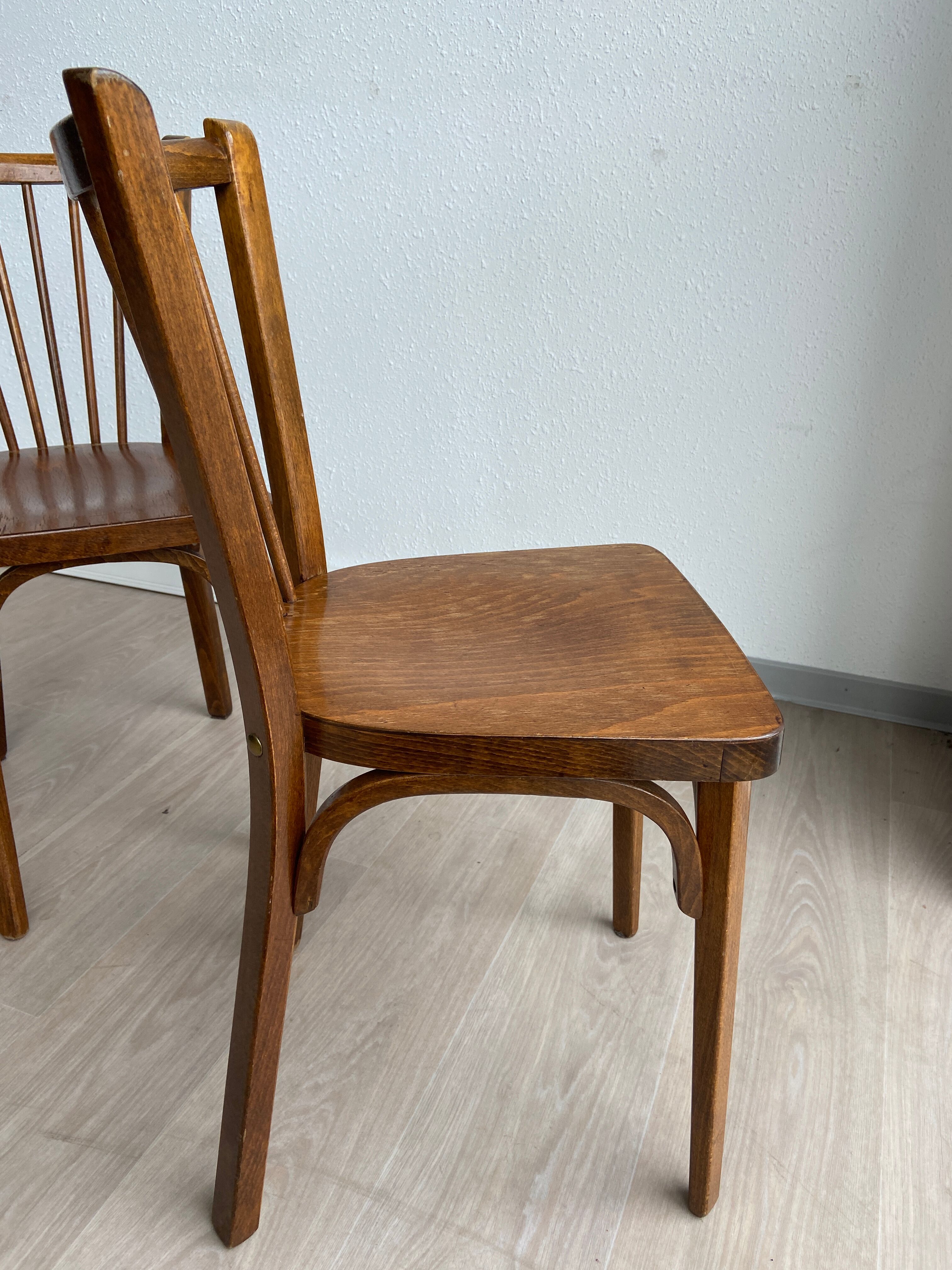 pair of bistro chairs Baumann 60s model Nr 12 Fanett