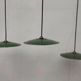 Enameled sheet metal pendant lights