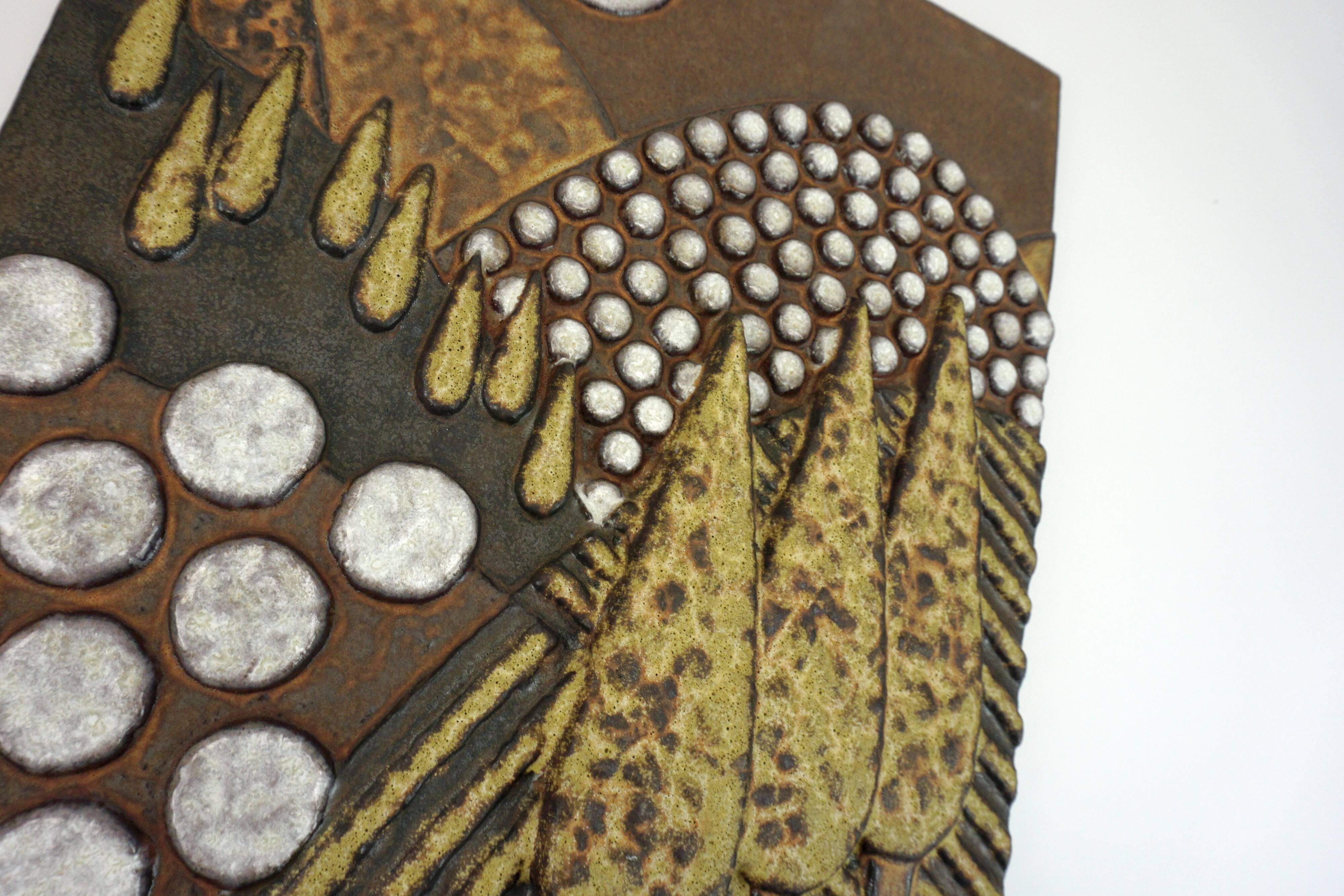 ceramic WALL PANEL landscape 70s  no. 7854 majolika karlsruhe liedke