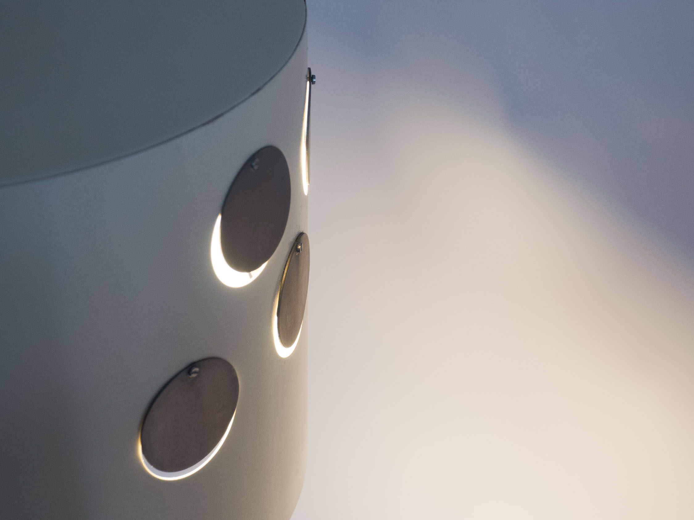 Vintage conical white and silver pendant light