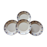 Suite de 4 assiettes en faïence de Lunéville