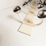 Wall coat rack 12 hooks balls 1970 beige and chrome